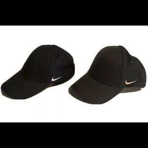 Nike Legacy91  Dri-Fit Golf Caps M/L   Lot of 2   Black and Gray